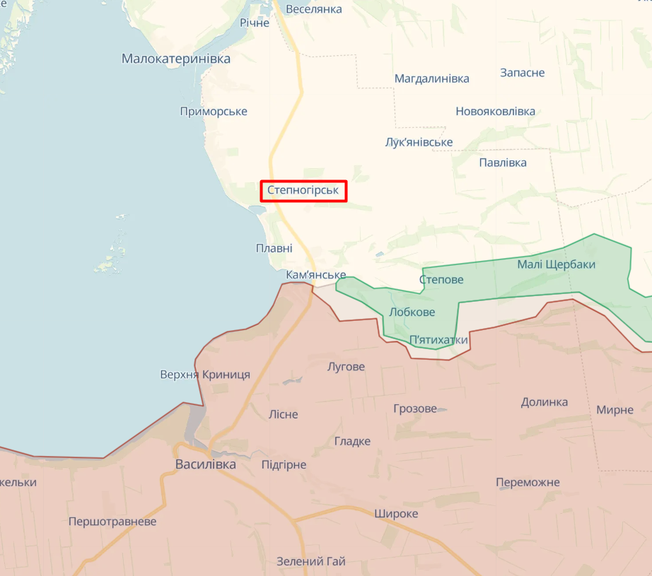 Степногірськ на мапі Deepstate