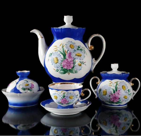 В. та Л. Шевченко, В. Сіробаба-Климко. Чайний сервіз «Ромашка». Сумський ФЗ. 1980 1