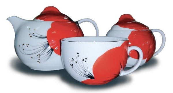 О. Барзак, Р. Дмитрук. Чайний сервіз «Червоний мак». Коростенськийй ФЗ. 2005. 1