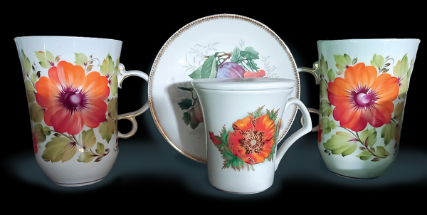 Чайні кварти у розпису А. Жданової. Коростенський ФЗ. 1970. 1