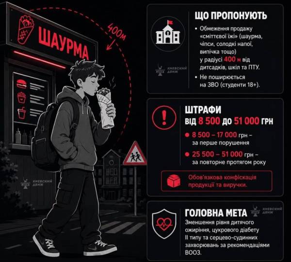 Заборона фастфуду та чипсів: Рада пропонує припинити продаж некорисної їжі поблизу шкіл